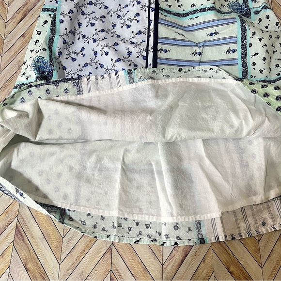 LOFT PETITE Patchwork Spaghetti Strap Twist Cutout Cami Dress Short Mini Sz 10 - Picture 13 of 13